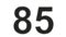 Number 85 formed of small dense black spheres