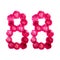 Number 88 from flowers of a red and pink rose on a white background. Typographic element for design.