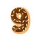 Number 9 donut. Doughnut font nine. Sweet alphabet. candy letter