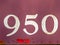 the number 950 on metal background