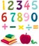 Number, books and apple