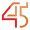 Number combination of 45 logo vector