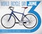 Number Date and Bike Commemorating the World Bicycle Day, Vector Illustration