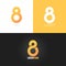 Number eight 8 logo design icon set background