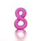Number eight 8 made from plasticine isolated purple