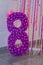 Number eight decor from tissue paper