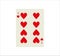 Number eight of hearts playing card for web and mobile design isolated on a white background