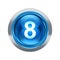 Number eight icon blue with