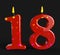 Number Eighteen Candles Show Teen Birthday Or