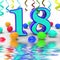 Number Eighteen Party Displays Colourful Teen Celebration Or Eve