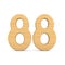 Number eighty eight on white background. Isolated 3D illustration