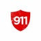 Number emergency 911 flat design