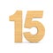 Number fifteen on white background. Isolated 3D illustration