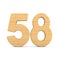 Number fifty eight on white background. Isolated 3D illustration