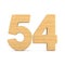 Number fifty four on white background. Isolated 3D illustration