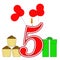 Number Five Candle Shows Fourth Birthday Or