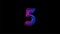 number five, fifth, excellent, digital symbol, Very Peri gradient neon light glowing in the dark.