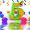 Number Five Party Displays Multi Coloured Decorations And Confetti