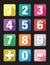 Number flat icon sets