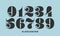 Number font. Font of numbers in classical french didot style