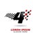 Number four 4 racing icon symbol design. racing number logo design