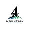 Number Four Mountain Logo. Explore Mountain Advanture Symbol Company Logo Template Element