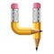 Number four pencil icon, cartoon style