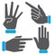 Number hand gestures icons