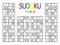 Number logical sudoku set stock vector illustration
