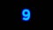 Number Nine 9 neon digital animation