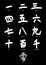 Number numeral Chinese font one two three four five six seven eight nine zero graffiti graphic word black white