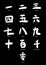 Number numeral Chinese font one two three four five six seven eight nine zero graffiti graphic word black white Second