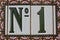 Number one 1 green white pink colorful design house number plate in Spain best winner first price win
