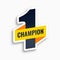 Number one champion winner sticker design