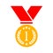 Number one gold medal vector icon