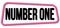 NUMBER ONE text on pink-black trapeze stamp sign