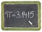 The number pi on a small blackboard