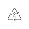 Number of plastic recycling cycles line icon