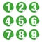 Number set sticker green