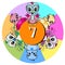 Number Seven for Children or Baby Cartoon