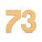 Number seventy three on white background. Isolated 3D illustration