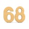 Number sixty eight on white background. Isolated 3D illustration