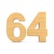 Number sixty four on white background. Isolated 3D illustration