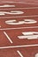 Number start running track rubber