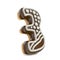 Number THREE 3 chocolate Christmas gingerbread font decorated wi