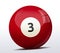 Number three billiard ball