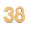 Number thrity eight on white background. Isolated 3D illustration