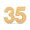 Number thrity five on white background. Isolated 3D illustration