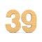 Number thrity nine on white background. Isolated 3D illustration