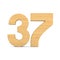 Number thrity seven on white background. Isolated 3D illustration